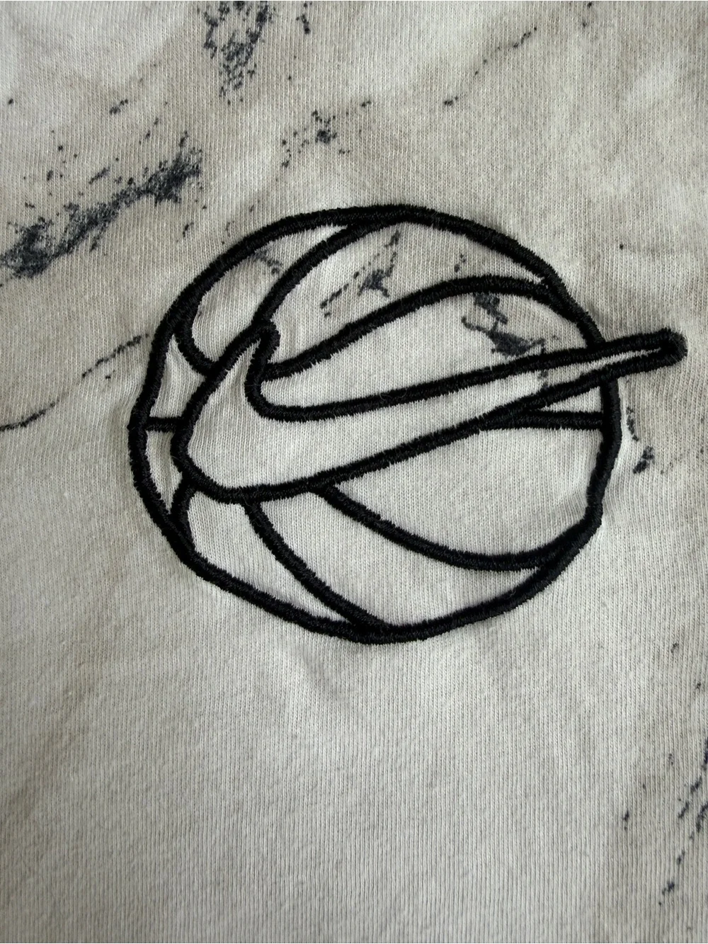 Nike AOP T Shirt Basketball Tee White Marble Short Sleeve Embroidered XL